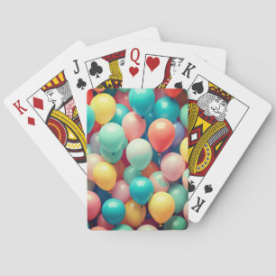 Farbenfrohe Party Balloons Muster Spielkarten