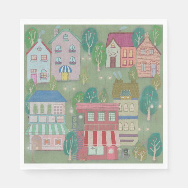 Farbenfrohe Party-Papier-Serviette – Mint Whisper Serviette (Vorderseite)