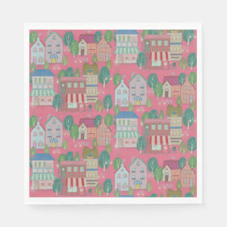 Farbenfrohe Party-Papierserviette - Erdbeersherbet Serviette