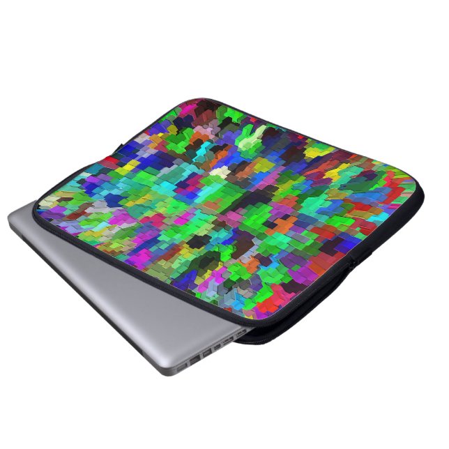 Farbenfrohe Partyin'..... Laptopschutzhülle (Vorne Knopf)