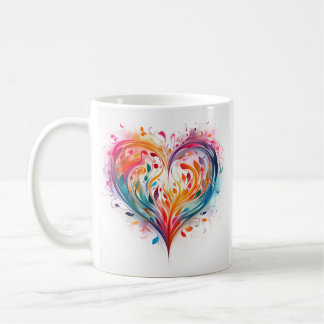 Farbenfrohe Pastel Abstraktes Herzdesign Kaffeetasse