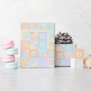 Farbenfrohe Pastel Boho Mod Geometric Abstrakt Geschenkpapier