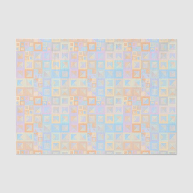 Farbenfrohe Pastel Boho Mod Geometric Abstrakt Seidenpapier (Vorderseite)