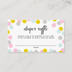 Farbenfrohe Pastel-Confetti-Dots bilden einen Rahm Visitenkarte