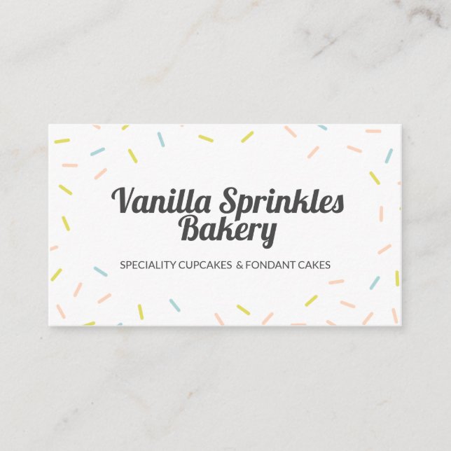 Farbenfrohe Pastel Cupcake Bäckereien Visitenkarte (Vorderseite)