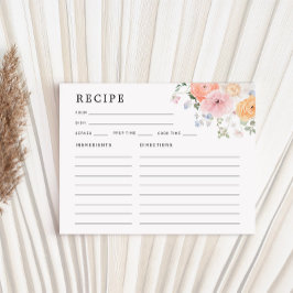 Farbenfrohe Pastel Floral Brautparty Rezept Karte