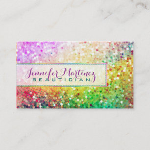 Farbenfrohe Pastel Glitzer Beautician Business Car Visitenkarte