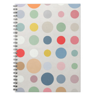 Farbenfrohe Pastel Polka Dot Muster Kunst Notizblock