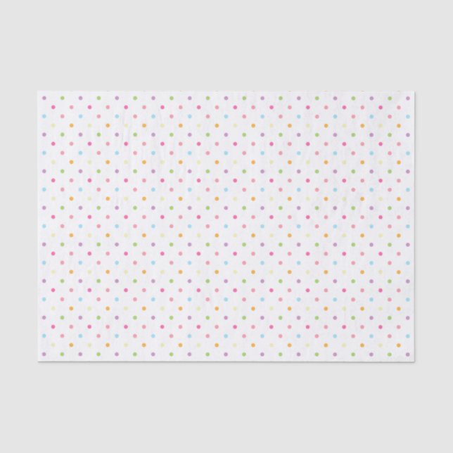 Farbenfrohe Pastel Polka Dots Seidenpapier (Vorderseite)