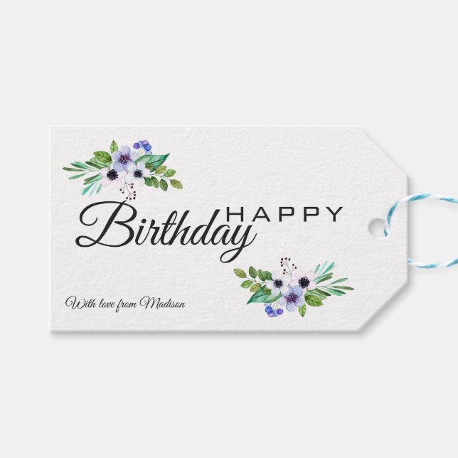 Farbenfrohe Pastel Tones Bouquet Geschenkanhänger (Vorderseite (Horizontal))