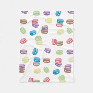 Farbenfrohe Pastel Watercolor Französische Macaron Fleecedecke
