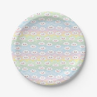 Farbenfrohe Pastel Waves Kawaii Wolken Muster