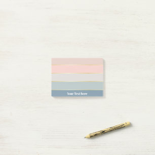 Farbenfrohe Pastell Gold Personalisierte Farbstrei Post-it Klebezettel