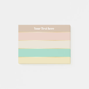 Farbenfrohe Pastell Gold Personalisierte Farbstrei Post-it Klebezettel
