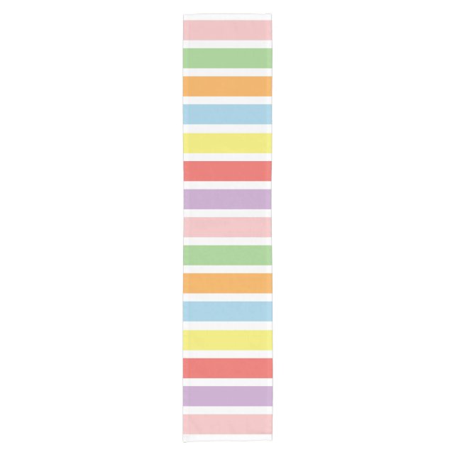 farbenfrohe Pastell Hues Kurzer Tischläufer (Vorderseite)