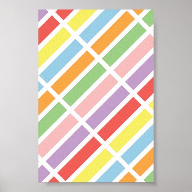 farbenfrohe Pastell Hues Poster (Vorne)