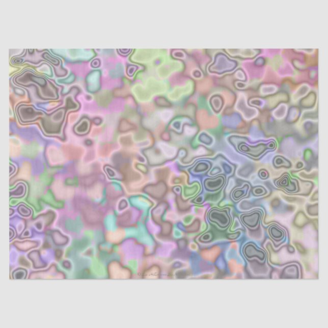 Farbenfrohe Pastell Mirage Tissue Paper Seidenpapier (Vorderseite)