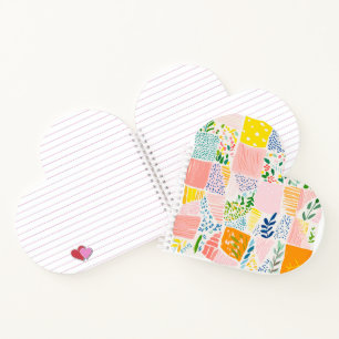 Farbenfrohe Pastell-Patchwork-Preppy Notizbuch