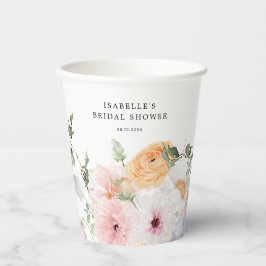 Farbenfrohe Pastelle Brautparty Pappbecher