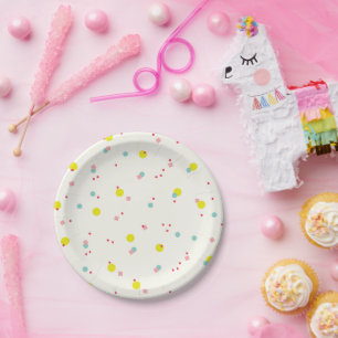 Farbenfrohe Pastelle Confetti Dots Oh, was Spaß Ur Pappteller