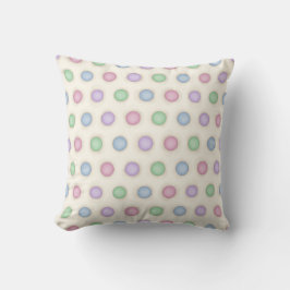 Farbenfrohe Pastelle erschütterte Polka-Punkte Kissen