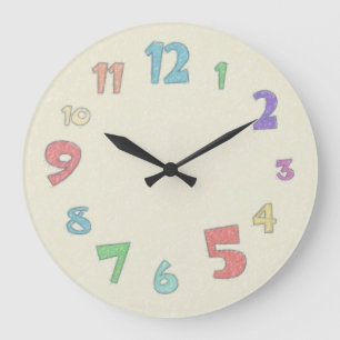 farbenfrohe Pastelle Große Wanduhr