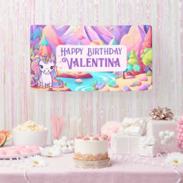 Farbenfrohe Pastelle Magisches Niedliches Einhorn  Banner