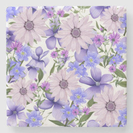 Farbenfrohe Pastelle Niedlich Lavender Daisies Fer Steinuntersetzer