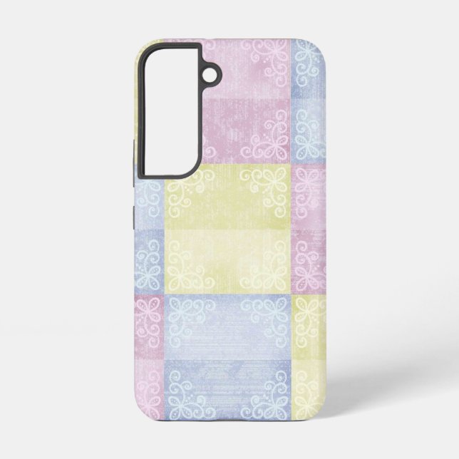 Farbenfrohe Pastelle Patchwork Samsung Galaxy Hülle (Rückseite)