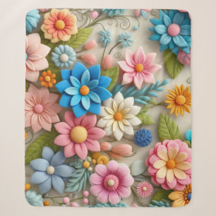 Farbenfrohe Pastelle Spring 3D Filz Florenz Kunst, Sherpadecke