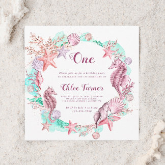 Farbenfrohe Pastelle unter dem Meer Einladung