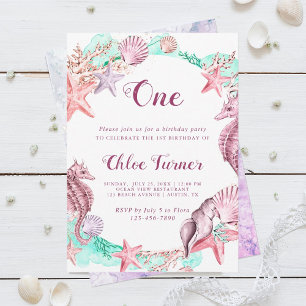 Farbenfrohe Pastelle unter dem Meer Einladung