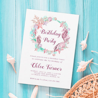 Farbenfrohe Pastelle unter dem Meer Einladung