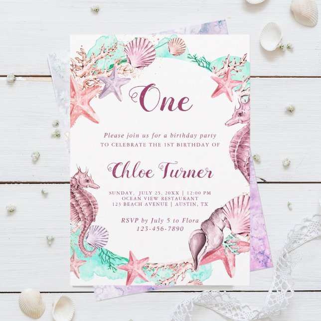 Farbenfrohe Pastelle unter dem Meer Einladung (Von Creator hochgeladen)
