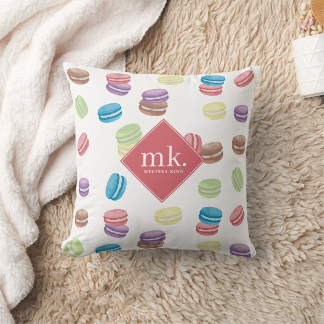 Farbenfrohe Pastellfarben-Macarons Kissen (Decke)