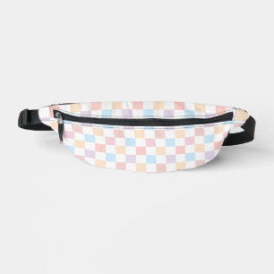 Farbenfrohe Pastellfarben Niedliches kariertes Mus Bauchtasche