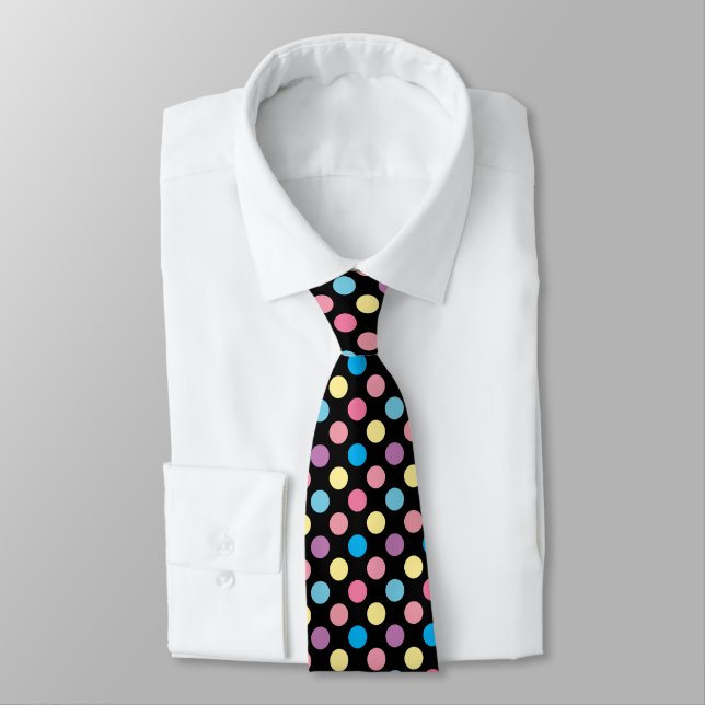 Farbenfrohe Pastellfarben Polka Dots Muster Krawatte (Gebunden)