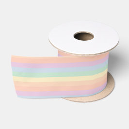 Farbenfrohe Pastellfarben Regenbogen Streifen Must Satinband
