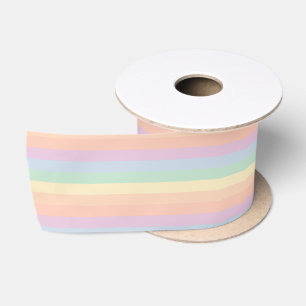Farbenfrohe Pastellfarben Regenbogen Streifen Must Satinband