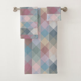 farbenfrohe pastellgeometrische badhandtuch set