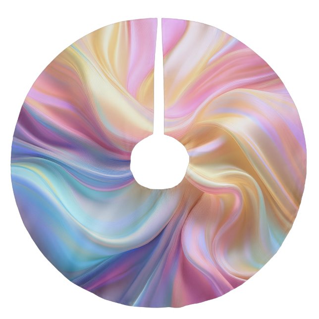 Farbenfrohe Pastellseide Polyester Weihnachtsbaumdecke (Vorderseite)