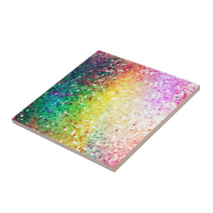 Farbenfrohe Pastelltöne Retro Glitter Fliese