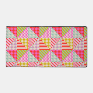 Farbenfrohe Patchwork-Ästhetik-Schreibtischmatte M Schreibtischunterlage