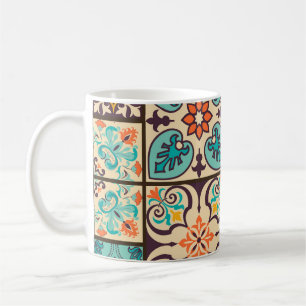 Farbenfrohe Patchwork-Islam-Majolika-Kachel Kaffeetasse