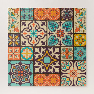 Farbenfrohe Patchwork Islam Motifs Tile