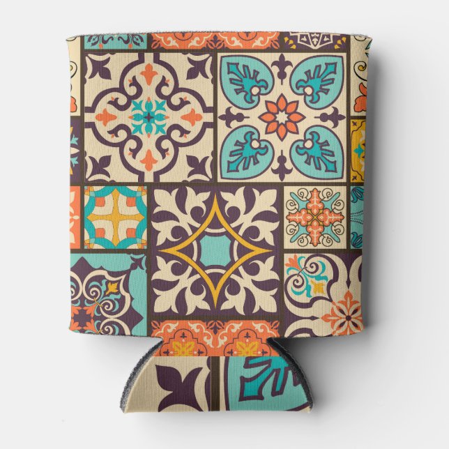 Farbenfrohe Patchwork Islam Motifs Tile Dosenkühler (Vorderseite)