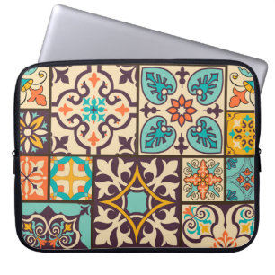 Farbenfrohe Patchwork Islam Motifs Tile Laptopschutzhülle