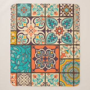 Farbenfrohe Patchwork Islamische Majolika Sherpadecke
