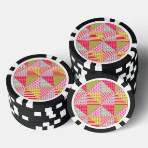 Farbenfrohe Patchwork-Pokerchips Pokerchips