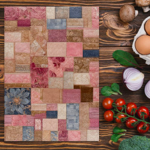 Farbenfrohe Patchwork Quilt Art Coppingboard Schneidebrett